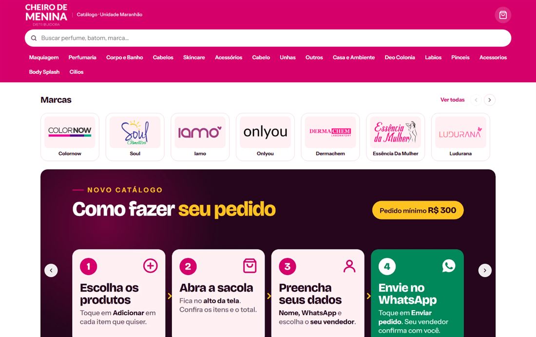 Catálogo online da Cheiro de Menina